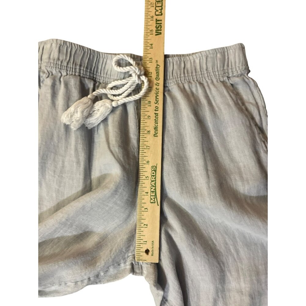 Cynthia Rowley 100% Linen Cropped Pants Womens L Light Gray Used - Picture 13 of 14